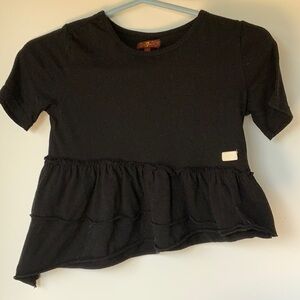 Asymmetrical black shirt dress